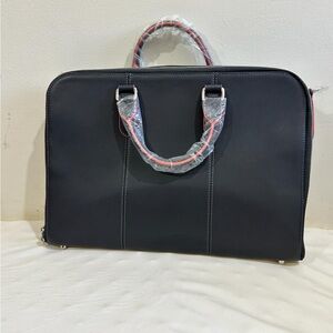 Platinum Classic Black Men's Briefcase with Red Accents